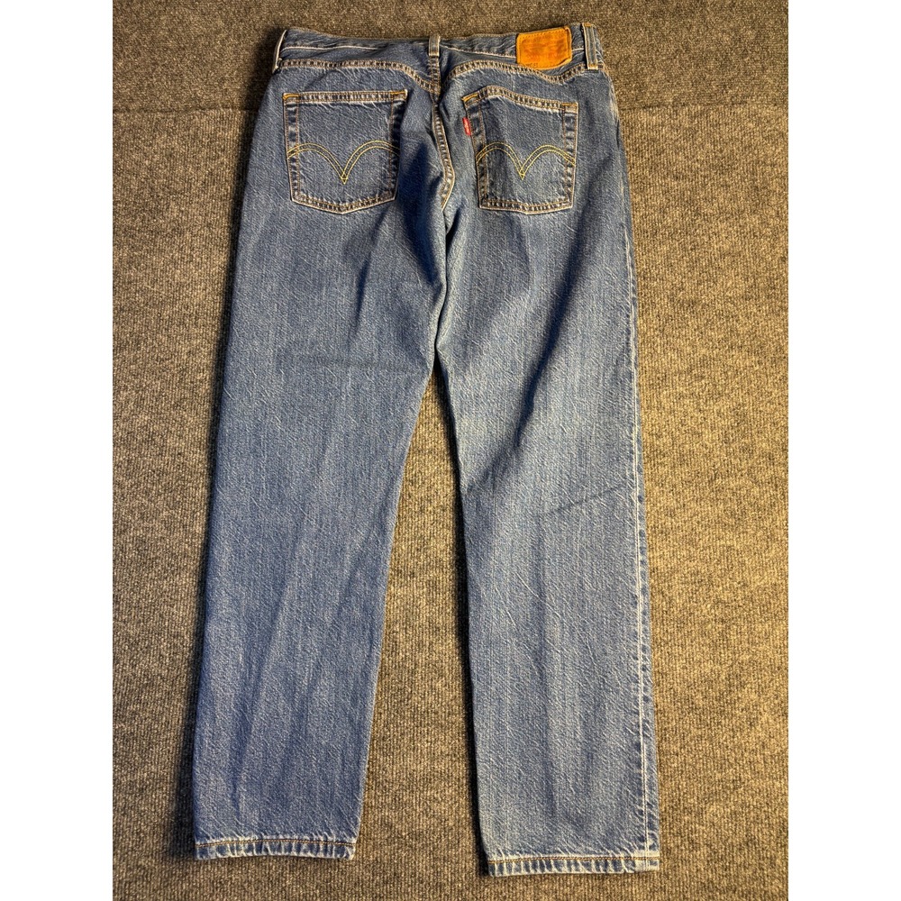 Levis‎ Jeans Womens 27x32 Blue Denim Red Tab Straight Leg Low Waist Button Fly - Picture 8 of 11